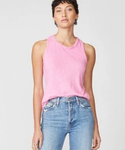 Stateside Supima Slub Jersey Racerback Tank In Cotton Candy