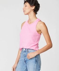 Stateside Supima Slub Jersey Racerback Tank In Cotton Candy