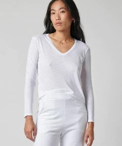 Stateside NEW ARRIVALS Supima Slub Jersey Long Sleeve V-Neck