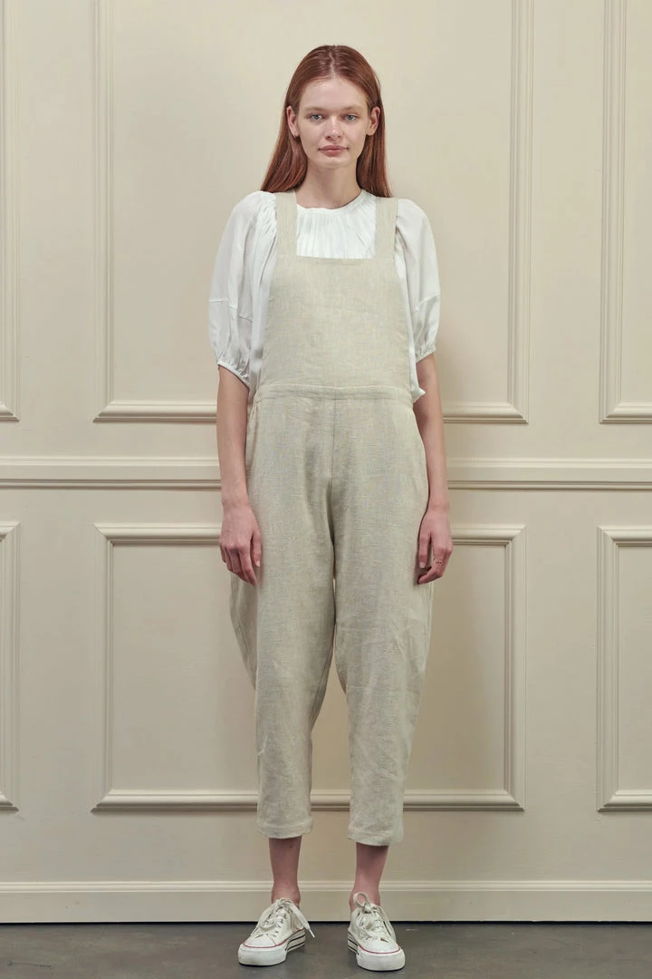 Amente NEW ARRIVALS Linen Overall Pants Oatmeal 6 Amente NEW ARRIVALS Linen Overall Pants Oatmeal