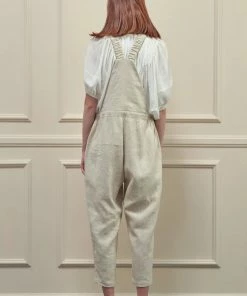 Amente NEW ARRIVALS Linen Overall Pants Oatmeal 13 Amente NEW ARRIVALS Linen Overall Pants Oatmeal