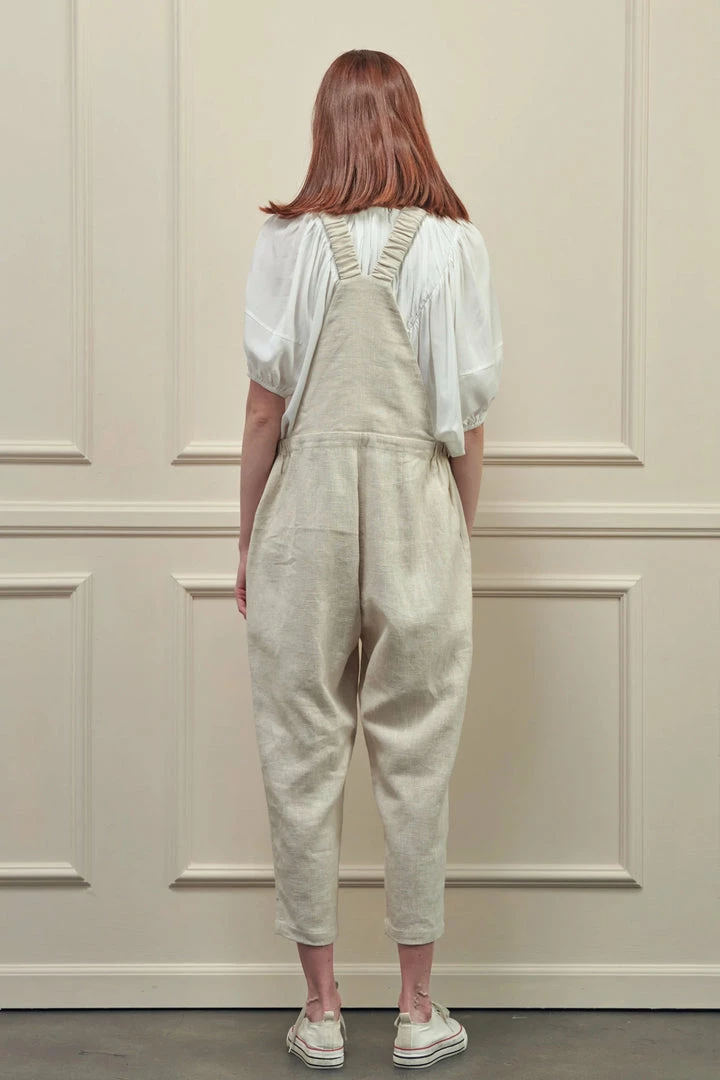 Amente NEW ARRIVALS Linen Overall Pants Oatmeal 8 Amente NEW ARRIVALS Linen Overall Pants Oatmeal