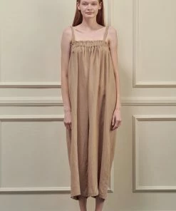 Amente NEW ARRIVALS Mocha Wide Leg Jumpsuit