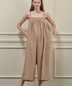 Amente NEW ARRIVALS Mocha Wide Leg Jumpsuit