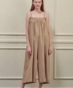 Amente NEW ARRIVALS Mocha Wide Leg Jumpsuit