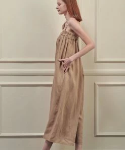 Amente NEW ARRIVALS Mocha Wide Leg Jumpsuit