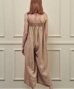 Amente NEW ARRIVALS Mocha Wide Leg Jumpsuit