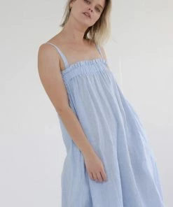 Amente NEW ARRIVALS Gingham Linen Wide Leg Jumpsuit