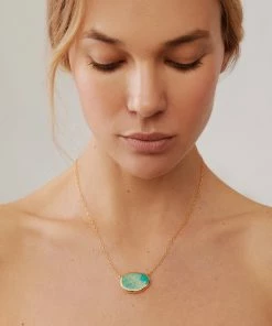 Anna Beck NEW ARRIVALS Large Asymmetrical Turquoise Necklace 16-18