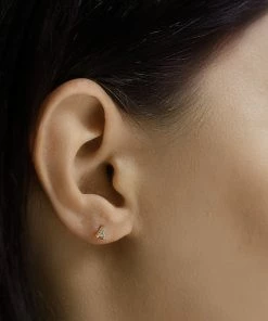 Tai Rittichai Jewelry Gold CZ Initial Earrings