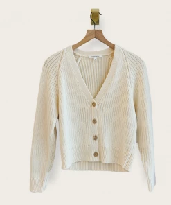 Emerson Fry Low V-Neck Cardigan Creme NEW ARRIVALS