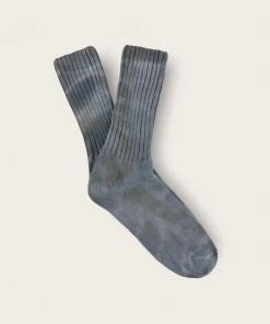 Escuyer Tie Dye Socks: Ecru/Navy Accessories