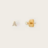 Tai Rittichai Jewelry Gold CZ Initial Earrings