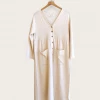 Emerson Fry Knit Midi Shirtdress Almond 1 Emerson Fry Knit Midi Shirtdress Almond