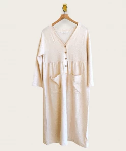 Emerson Fry Knit Midi Shirtdress Almond