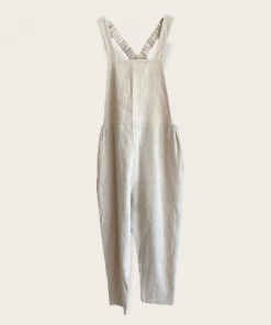 Amente NEW ARRIVALS Linen Overall Pants Oatmeal
