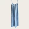 Amente NEW ARRIVALS Gingham Linen Wide Leg Jumpsuit