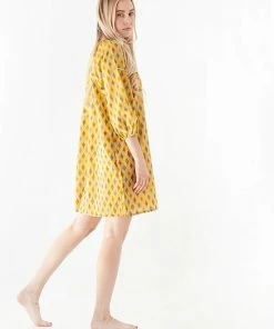 Matta Kalyan Ikat Dress In Lemon NEW ARRIVALS