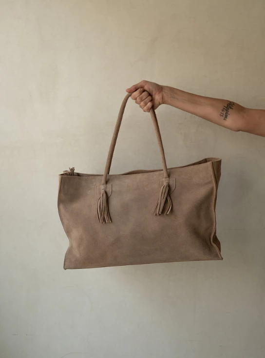 By James NEW ARRIVALS Suede Tote Nude 4 By James NEW ARRIVALS Suede Tote Nude