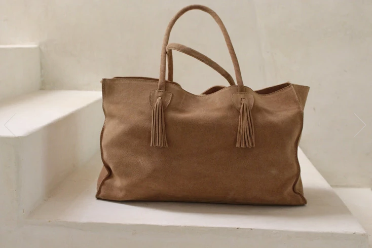 By James NEW ARRIVALS Suede Tote Nude 9 By James NEW ARRIVALS Suede Tote Nude