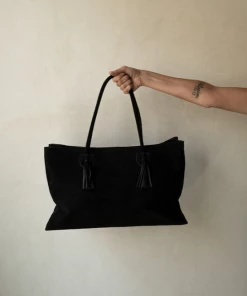 By James Suede Tote Black NEW ARRIVALS