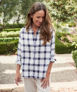 Frank & Eileen NEW ARRIVALS Eileen Large Navy Grid