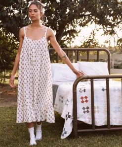 The Great Ruffle Tank Night Dress: Soft Rosette Floral