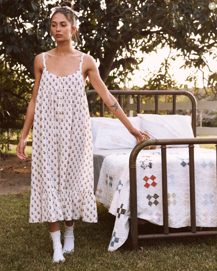 The Great Ruffle Tank Night Dress: Soft Rosette Floral 3 The Great Ruffle Tank Night Dress: Soft Rosette Floral