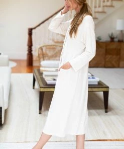 Emerson Fry Knit Midi Shirtdress Almond