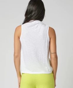 Stateside Supima Slub Jersey Muscle Top In White NEW ARRIVALS