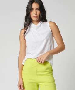 Stateside Supima Slub Jersey Muscle Top In White NEW ARRIVALS