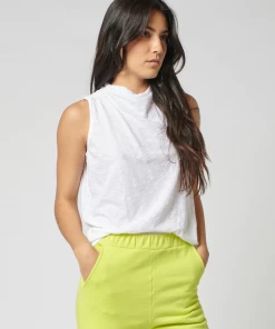 Stateside Supima Slub Jersey Muscle Top In White NEW ARRIVALS