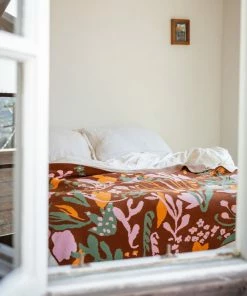 Hillery Sproatt Decor Poppies & Lotus Cinnamon Blanket