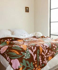 Hillery Sproatt Decor Poppies & Lotus Cinnamon Blanket