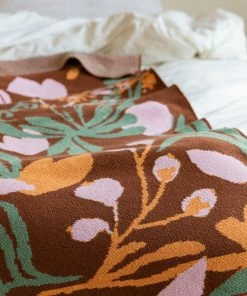 Hillery Sproatt Decor Poppies & Lotus Cinnamon Blanket